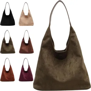 Suede Bucket Bag 2024 - Crossbody Hobo Shoulder Tote Handbag for Women Large Slouchy Purse Suede Handbags Collection