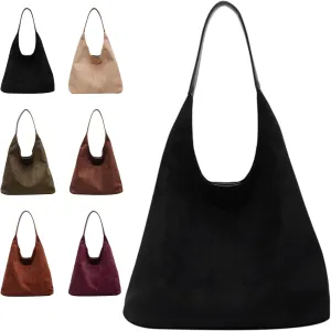 Suede Bucket Bag 2024 - Crossbody Hobo Shoulder Tote Handbag for Women Large Slouchy Purse Suede Handbags Collection