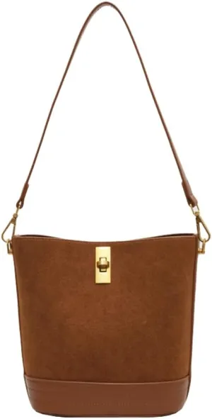 Suede Bucket Purse for Women Retro Crossbody Purses for Women Elegant Hobo Bag Sling Handbag Clutch Carryall 2024 New