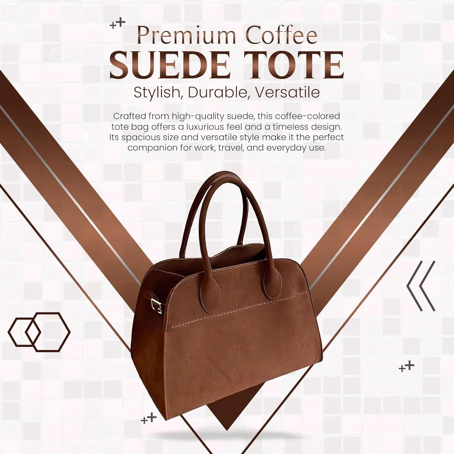 Suede Hobo Tote Bag for Women – Stylish Slouchy Handbag, Leather Work Bag, Women’s Handbags, Hobo Tote Bag for Travel&Office