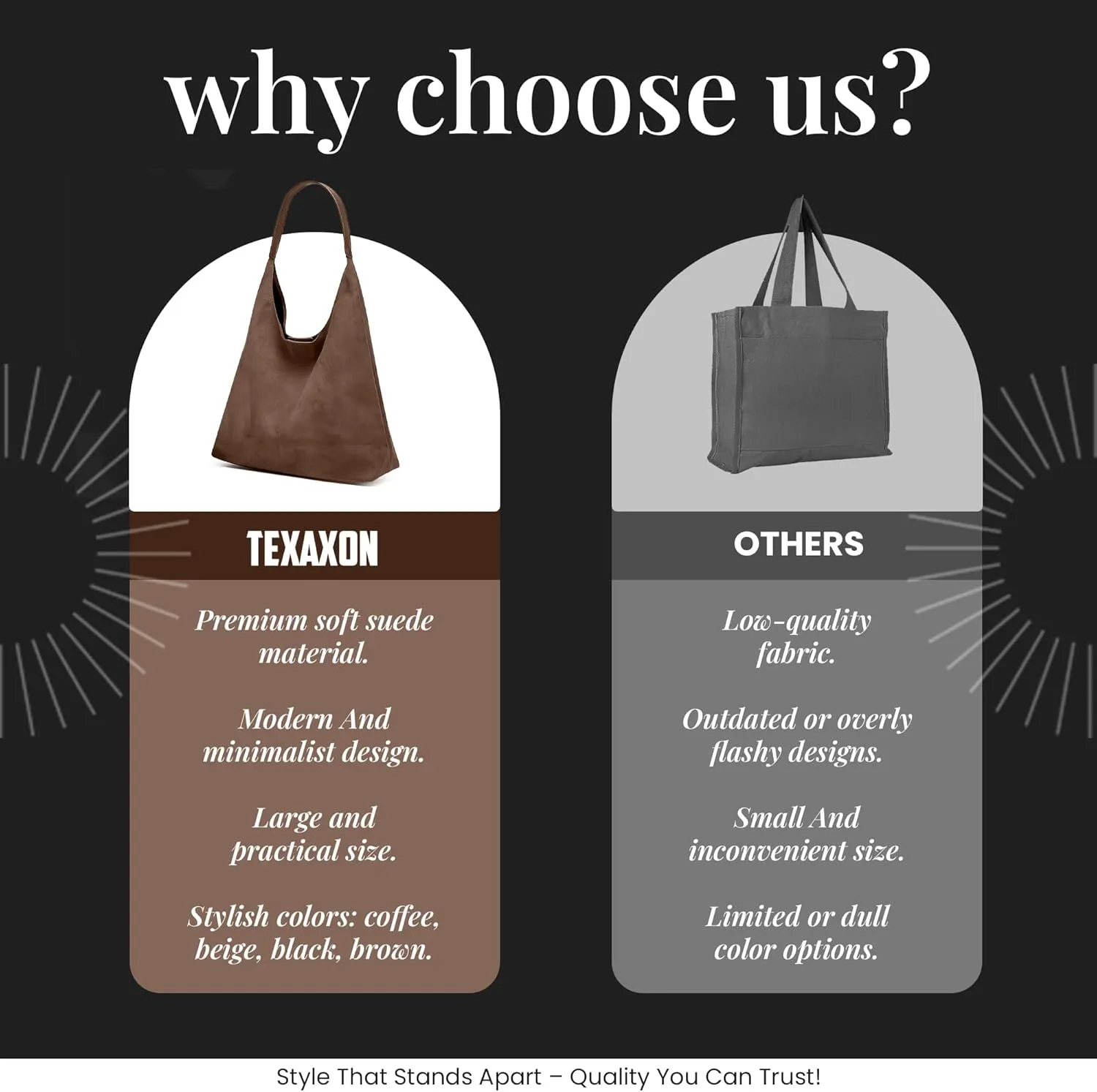 Suede Hobo Tote Bag for Women – Stylish Slouchy Handbag, Leather Work Bag, Women’s Handbags, Hobo Tote Bag for Travel&Office