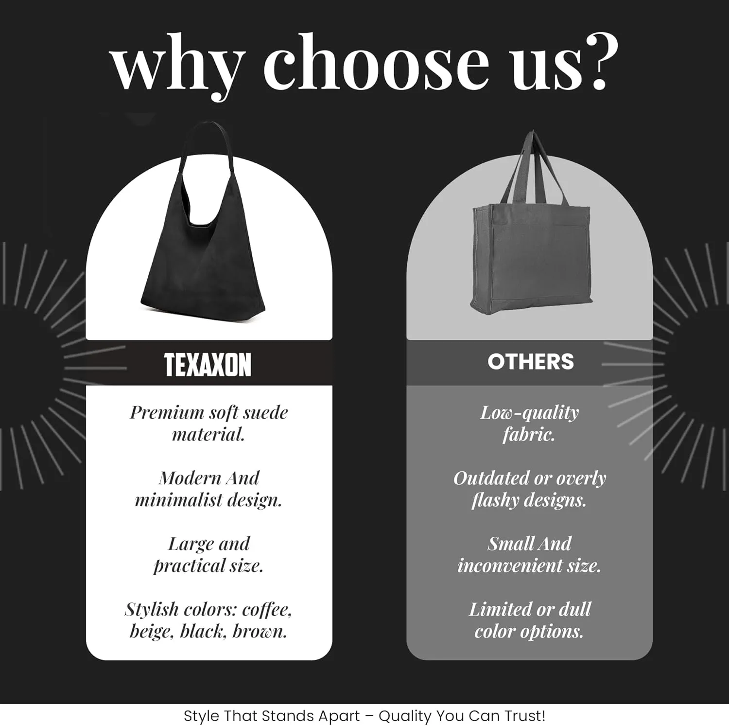 Suede Hobo Tote Bag for Women – Stylish Slouchy Handbag, Leather Work Bag, Women’s Handbags, Hobo Tote Bag for Travel&Office
