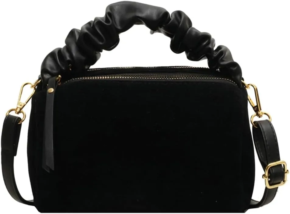 Suede Tote Bag Crossbody Bag for Women Suede Shoulder Bag Handbag Vintage Brown Suede Bag Purse Faux Leather Satchel Bags