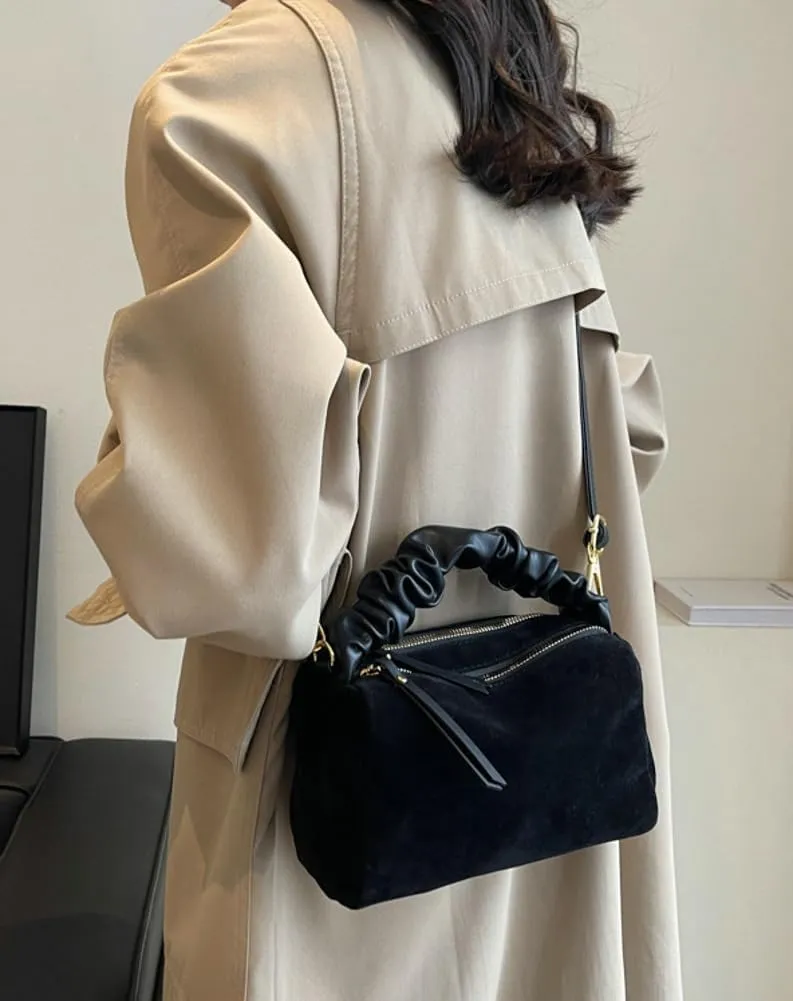 Suede Tote Bag Crossbody Bag for Women Suede Shoulder Bag Handbag Vintage Brown Suede Bag Purse Faux Leather Satchel Bags