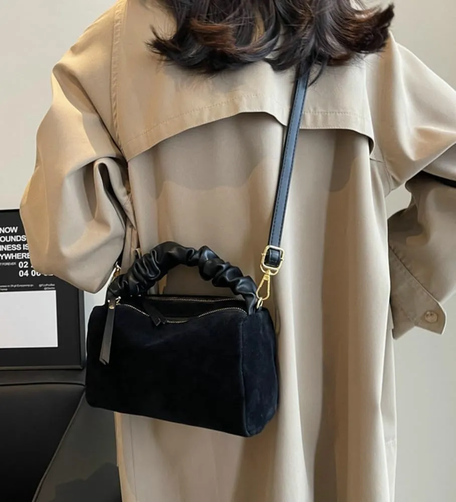 Suede Tote Bag Crossbody Bag for Women Suede Shoulder Bag Handbag Vintage Brown Suede Bag Purse Faux Leather Satchel Bags