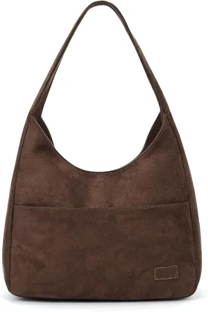 Suede Tote Bag for Women Brown Suede Bag 2024 Fall Suede Purse Slouchy Hobo Bag Work Tote Bag