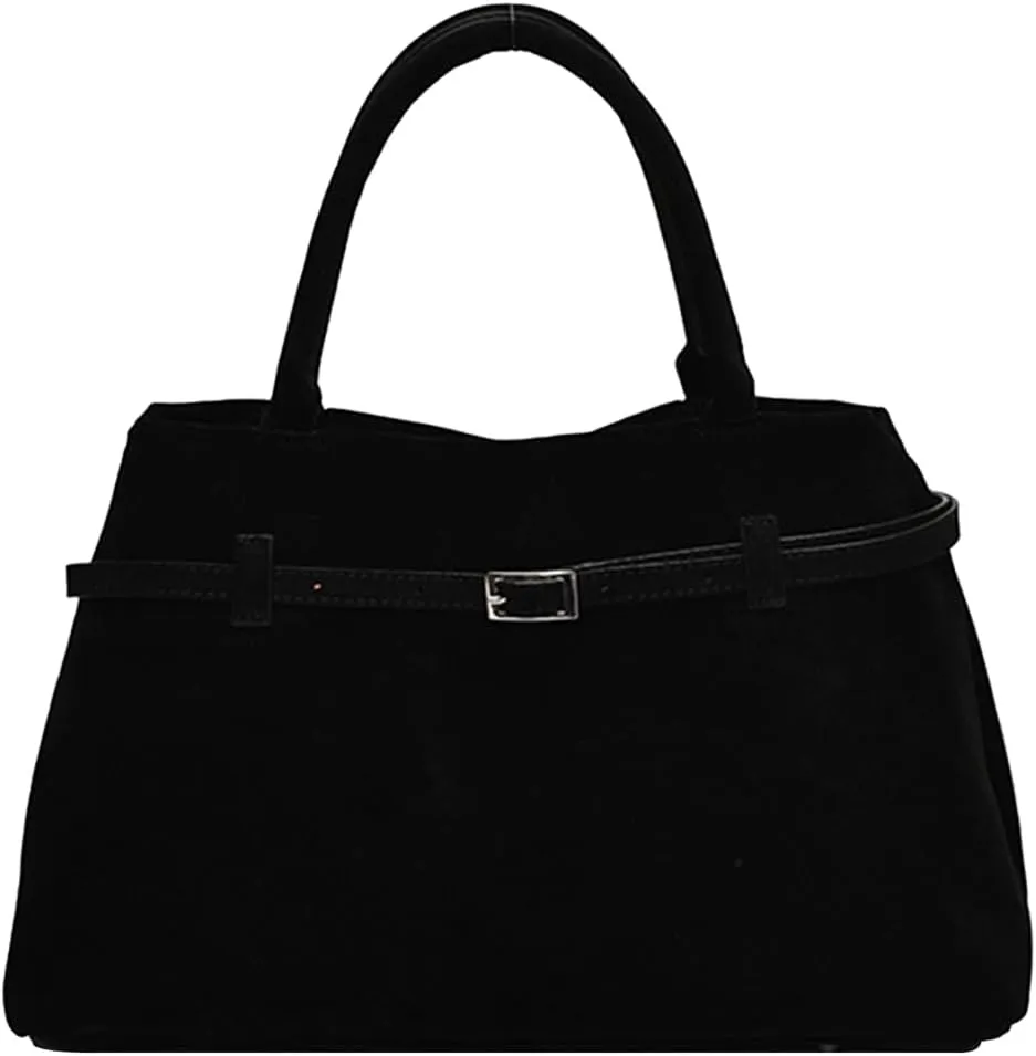 Suede Tote Bag for Women, Brown Suede Handbag Slouchy Hobo Bag Leather Purse Fall Winter Work Bag