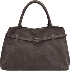 Suede Tote Bag for Women, Brown Suede Handbag Slouchy Hobo Bag Leather Purse Fall Winter Work Bag
