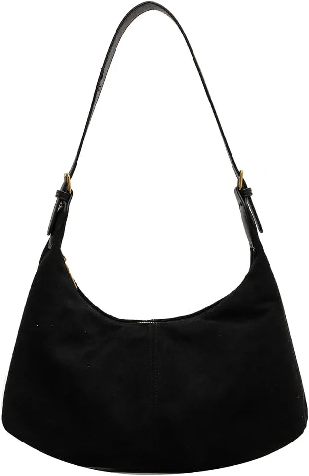 Suede Tote Bag for Women, Crescent Shoulder Bags Large Capacity Handbag Hobo Bag Autumn Leisure Lazy Crossbody Bag