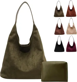 Suede Tote Bag for Women Hobo Bags Large Capacity Top Handle Bag Shoulder Bag,Premium Faux Suede Material