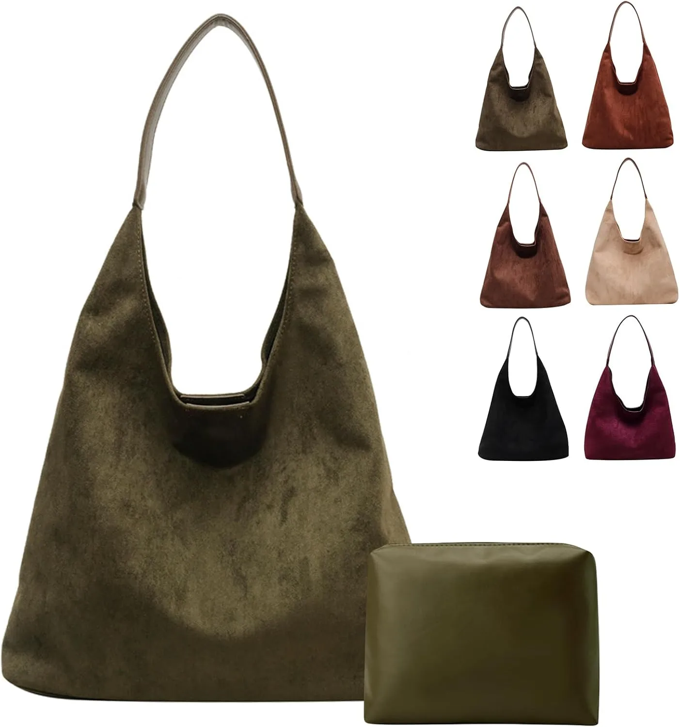 Suede Tote Bag for Women Hobo Bags Large Capacity Top Handle Bag Shoulder Bag,Premium Faux Suede Material