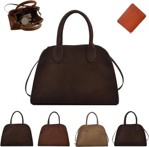 Suede Tote Bag for Women, Large Capacity Suede Tote Bag, Adjustable Strap Daily Sling Bag, Retro Shoulder Satchel Bag