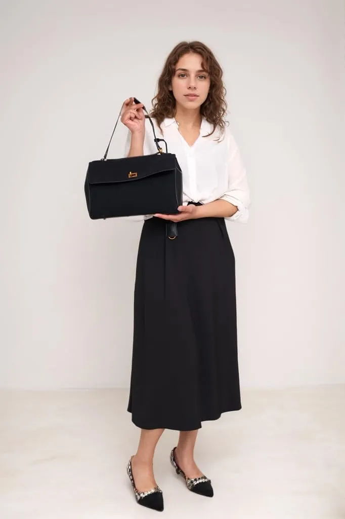 Suede Tote Bag for Women - Slouchy Work Bag with Large Capacity and Top Handle - Faux Suede Hobo Handbag
