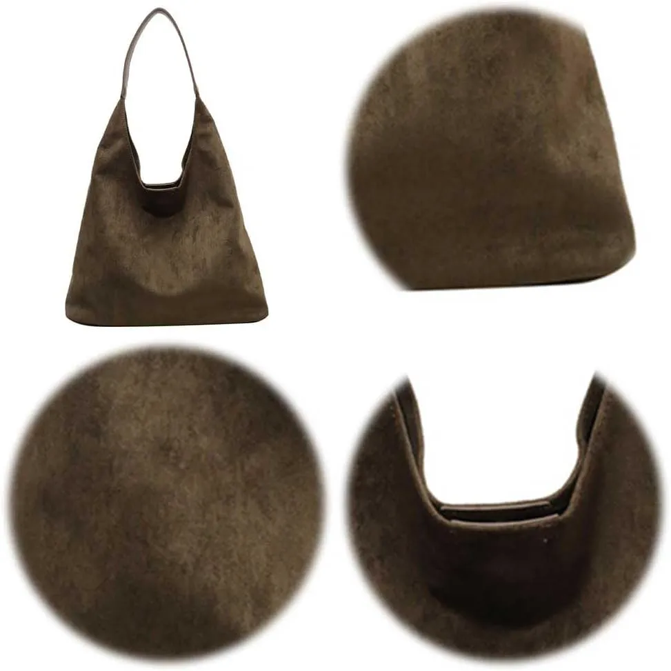 Suede Tote Bag for Women Work, Suede Hobo Bags, Vintage Top Handle Bag, Leather Tote Bag, Suede Slouchy Bag