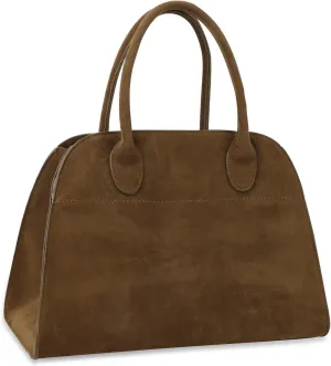 Suede Tote Bag for Women,Women's Suede Purse Vintage Top Handle Bag,Fashion Shoulder Satchel Bag for Office Travel