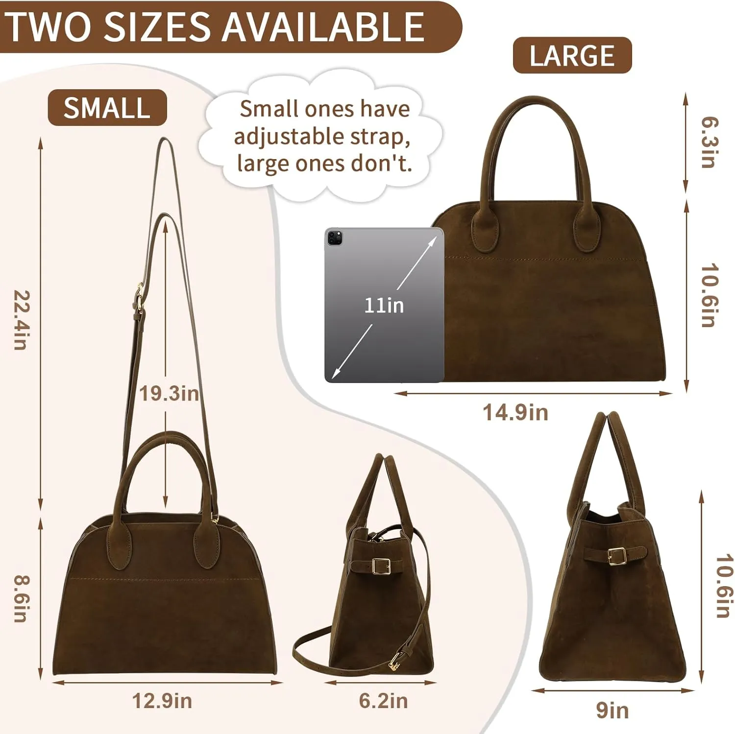 Suede Tote Bag for Women,Women's Suede Purse Vintage Top Handle Bag,Fashion Shoulder Satchel Bag for Office Travel