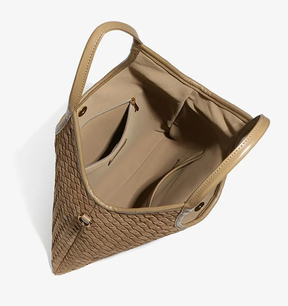 Suede Woven Shoulder Bag for Women Woven Leather Hobo Bag Tote Bag Large Crossbody Bag Retro Handbag Satchel