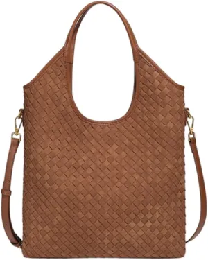 Suede Woven Shoulder Bag for Women Woven Leather Hobo Bag Tote Bag Large Crossbody Bag Retro Handbag Satchel