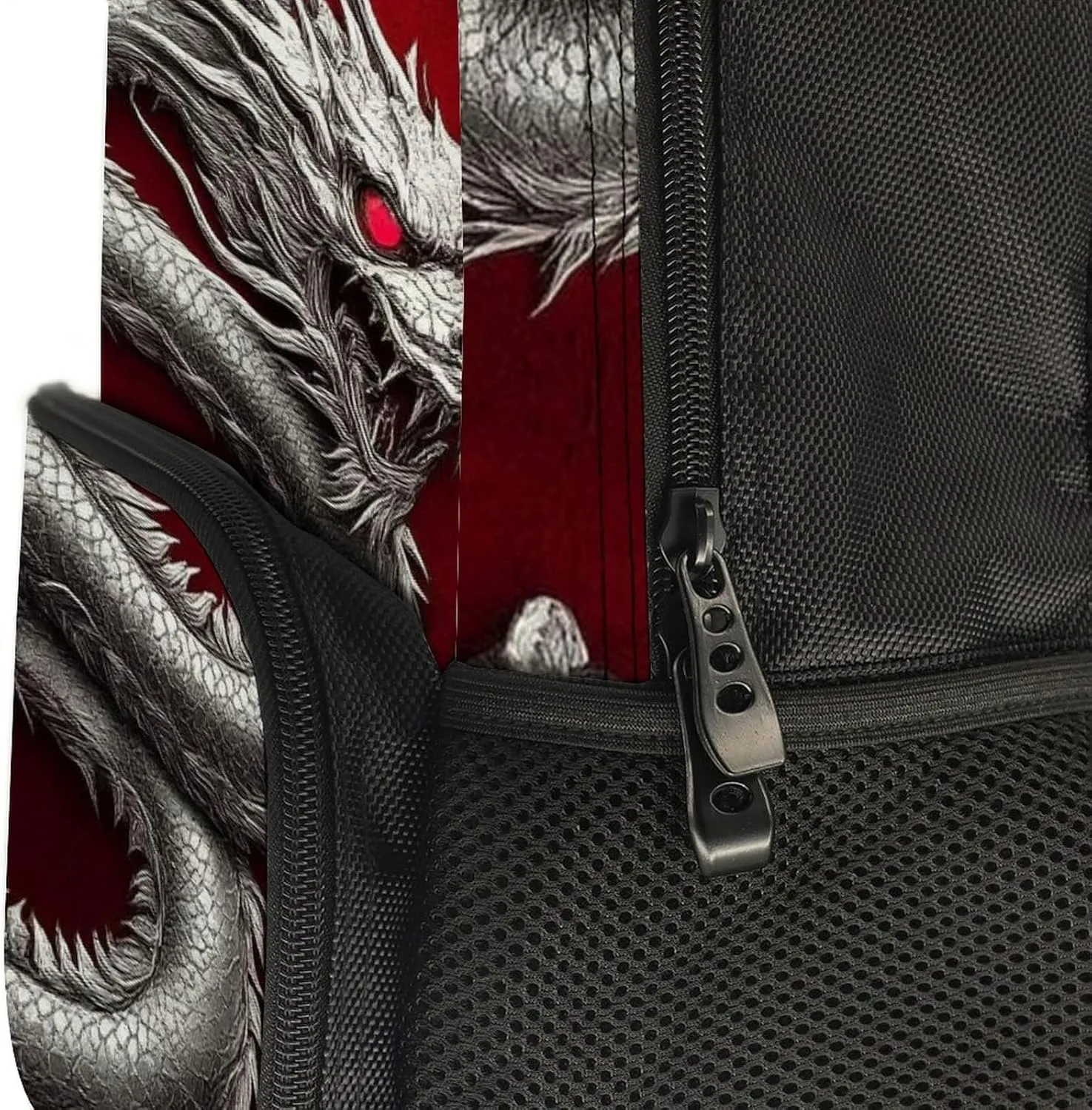 Supdreamc Chinese Dragon Art Red Daypack Backpack Polyester Multipurpose Anti-Theft Shoulder Bag Big Capacity Gym Outdoor Hiking Backpack With Smooth Zippers