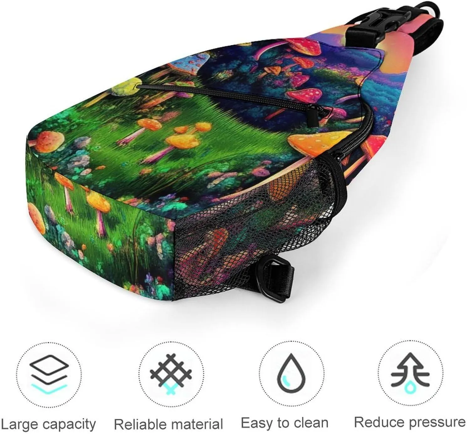 Supdreamc Men & Women Gym Bags Sack Daypack Outdoor Backpack, Trippy Mushroom Magic World Art Sling Bag Backpack Bag for Business Travel Hiking - Unbalance Camera Case
