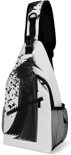 Supdreamc Men & Women Outdoor Sport Daypack Travel Bag, Black Crow Raven Bird Sling Bag Backpack Backpacking for Outdoor Camping Hiking Cycling - Durable Carry On Bag