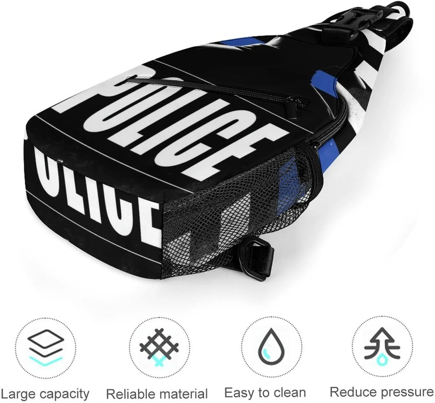 Supdreamc Men & Women Sling Backpack Satchel Bookbags Travel Rucksack Daypack - Multipurpose Anti-Theft Tool Backpack, Crossbody Chest Rucksack, America Thin Blue Line Flag Police