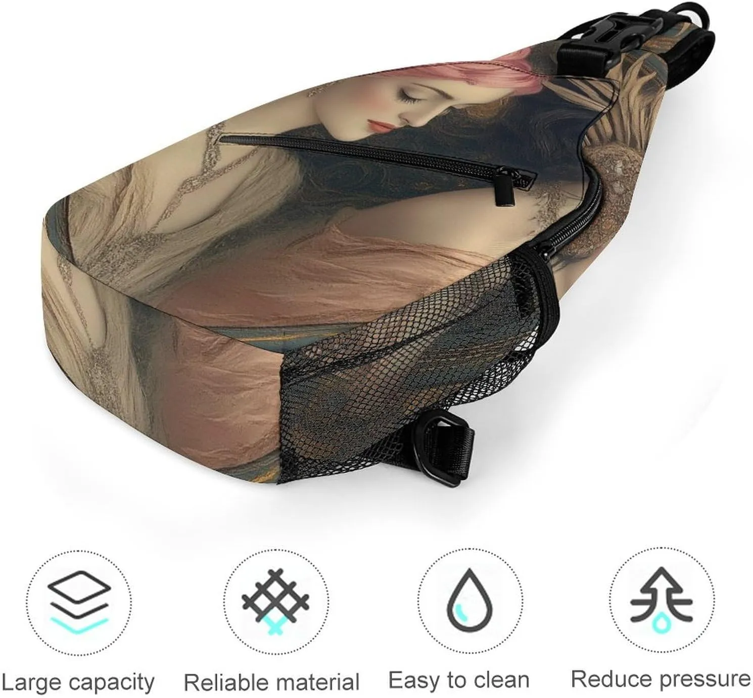 Supdreamc Men Sling Shoulder Backpack Packable Breathable Shoulder Chest Crossbody Bag - Lesbian Girls Pride Art Multipurpose Backpacking Bookbag With Adjustable Shoulder Strap