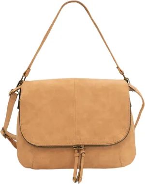T-Shirt & Jeans Women's Addison Shoulder Bag Medium Purse with Zipper Flap, Adjustable Strap Handbag