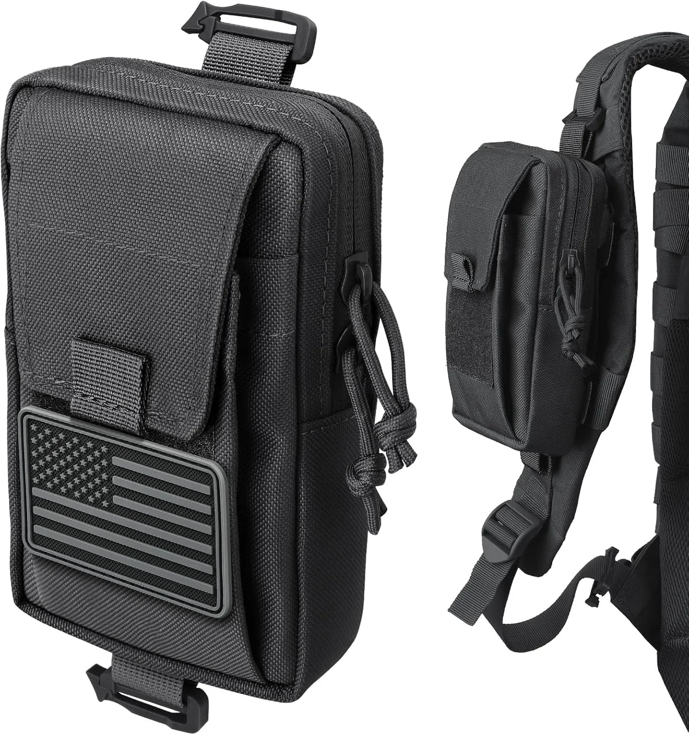 Tactical Backpack Accessories Pouch, Molle Accessories Shoulder Strap Attachment Pouches Utility EDC Phone Pouch Sport
