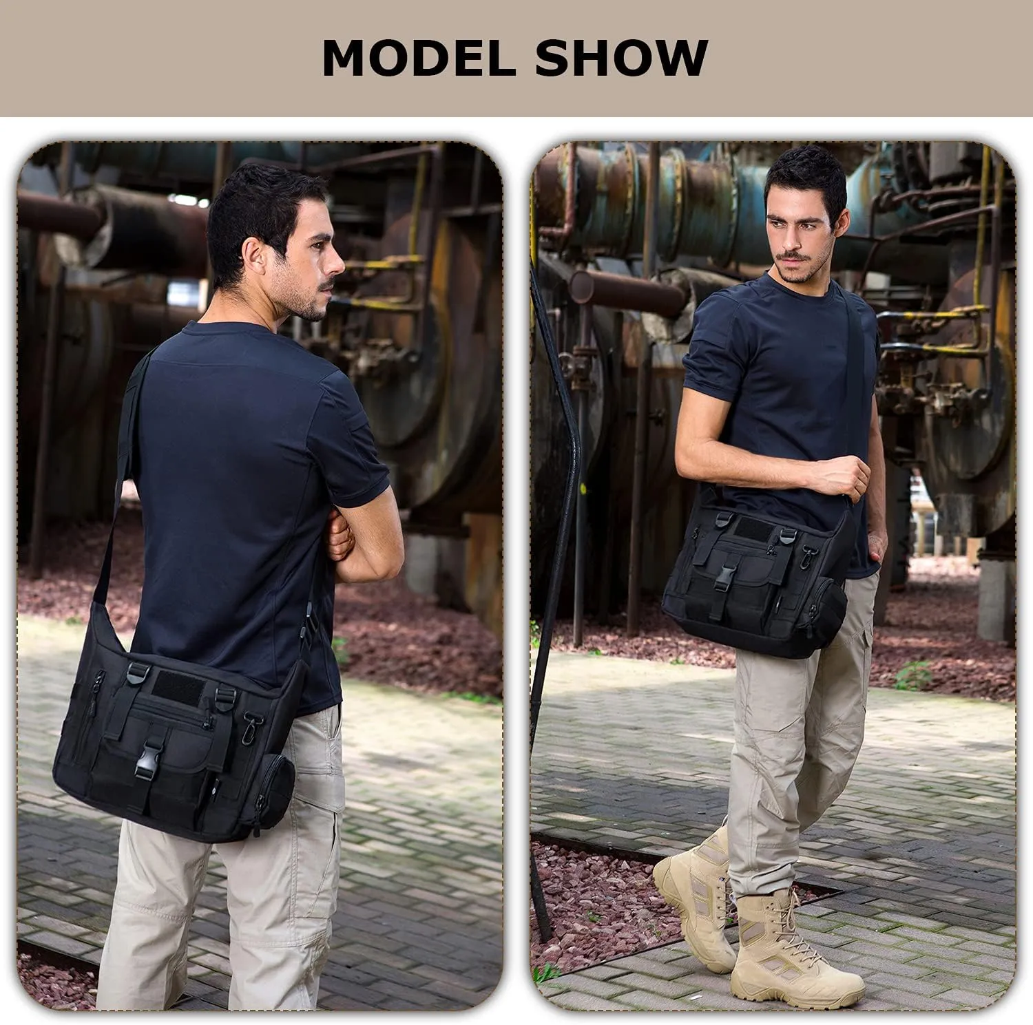 Tactical Messenger Bag Military Molle Briefcase Crossbody Shoulder Bags for Working Cycling Hunting Camping