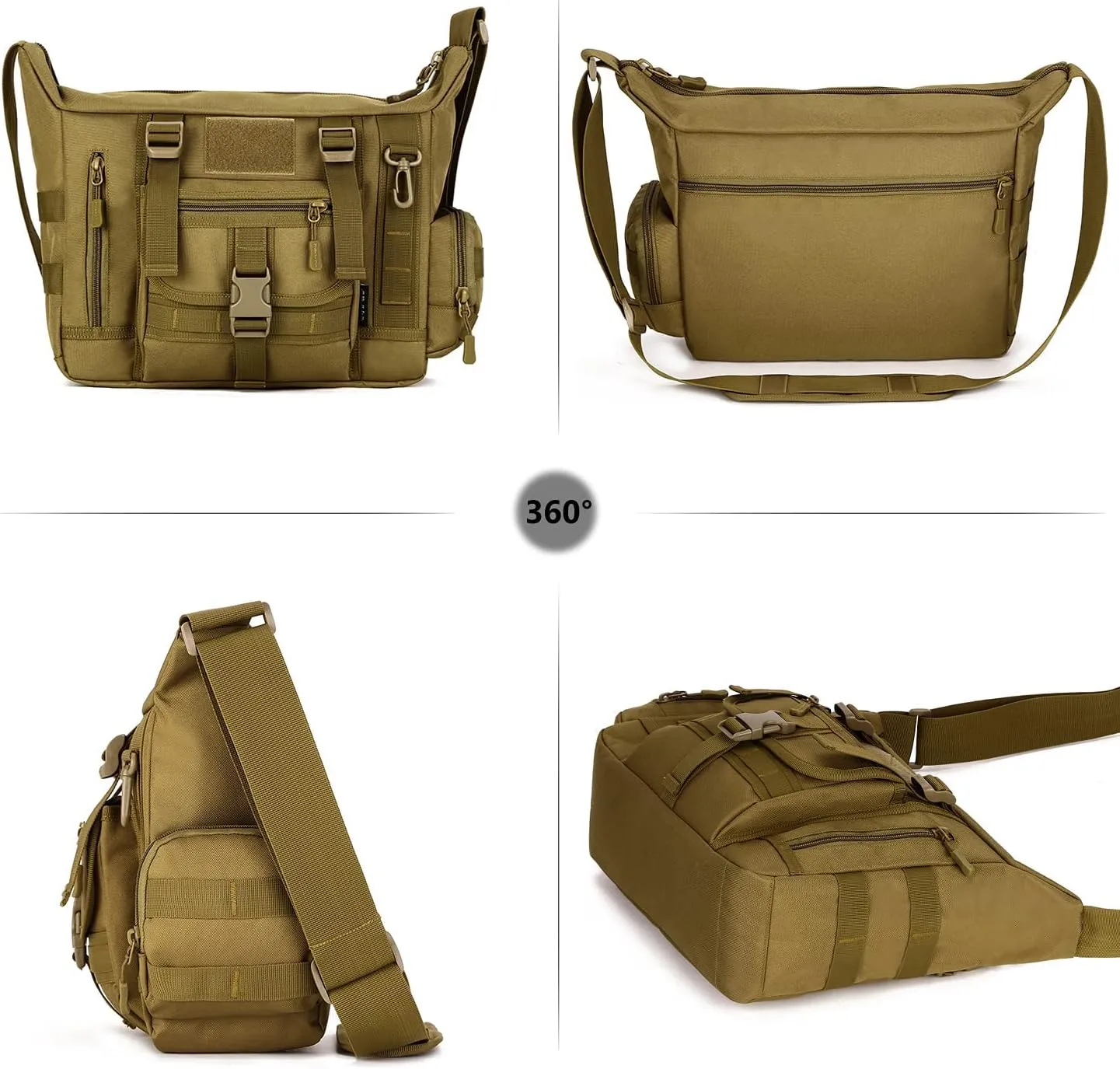 Tactical Messenger Bag Military Molle Briefcase Crossbody Shoulder Bags for Working Cycling Hunting Camping