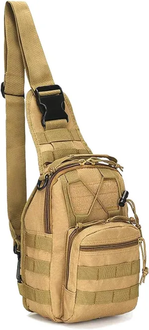 Tactical Shoulder Sling Bag Small Outdoor Chest Pack Backpack for Men Traveling, Trekking, Camping, Sling Backpack