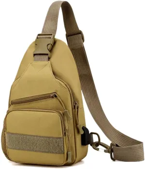 Tactical Sling Backpack for Men, Multifunctional Gym Cycling Shoulder Bag with USB Charging Port, Travel Crossbody Bag (Dark Brown)