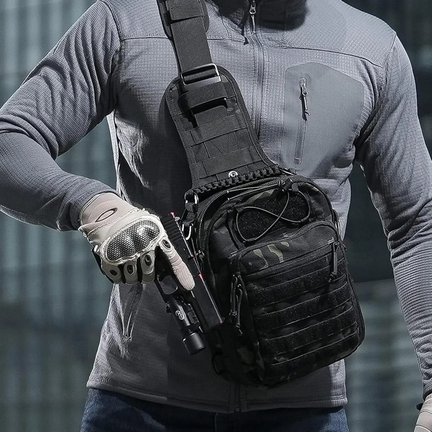 Tactical Sling Bag Pack Military Rover Shoulder Bag Molle Assault Range Bag Backpack 1050D