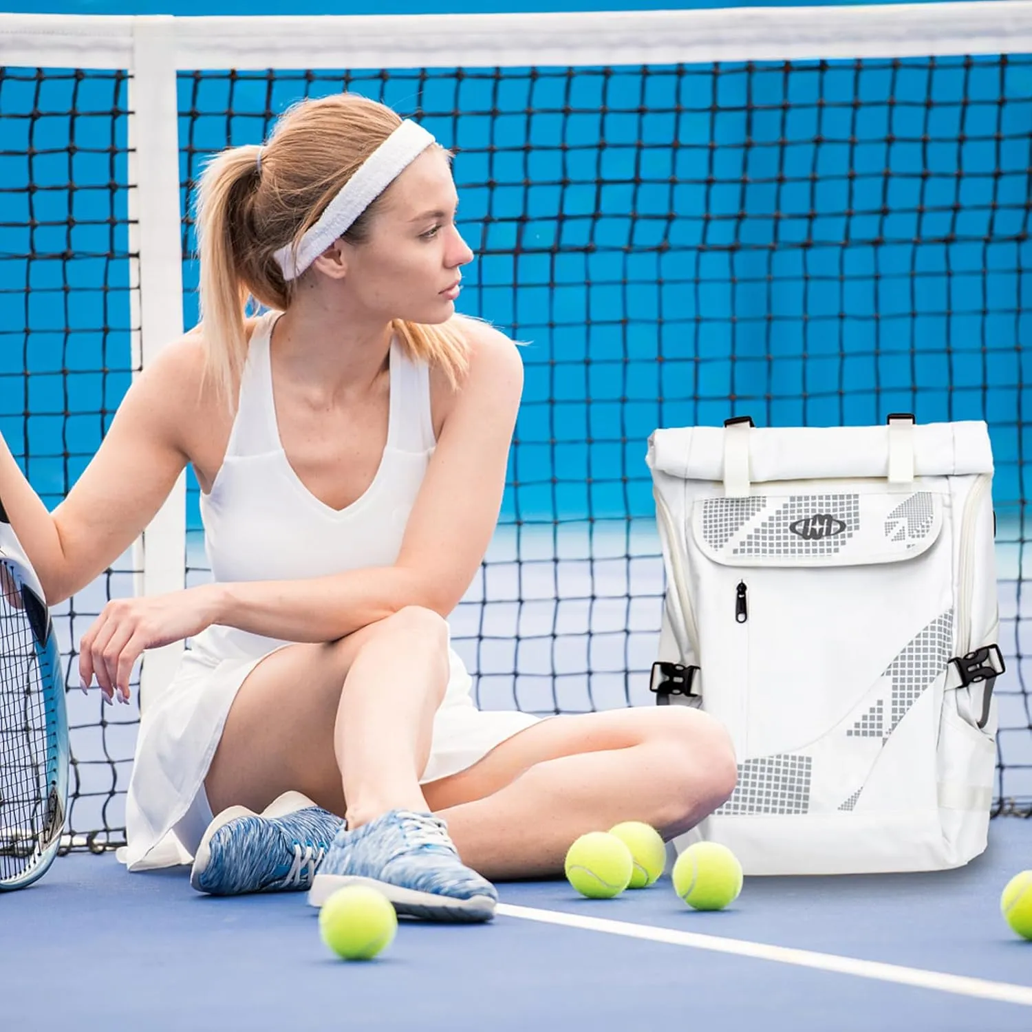 Tennis Bag Tennis Backpack for Women Men Holds 2 Rackets with Shoe Compartment, Large Pickleball Backpack Hold Tennis Racket, Pickleball Paddles, Badminton Racquet