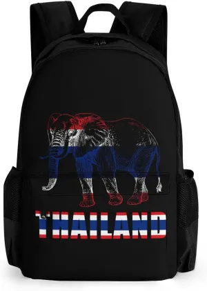 Thailand Flag Thai Elephant Fashion Backpack Light Weight Daily Travel Hiking Laptop Shoulder Bag