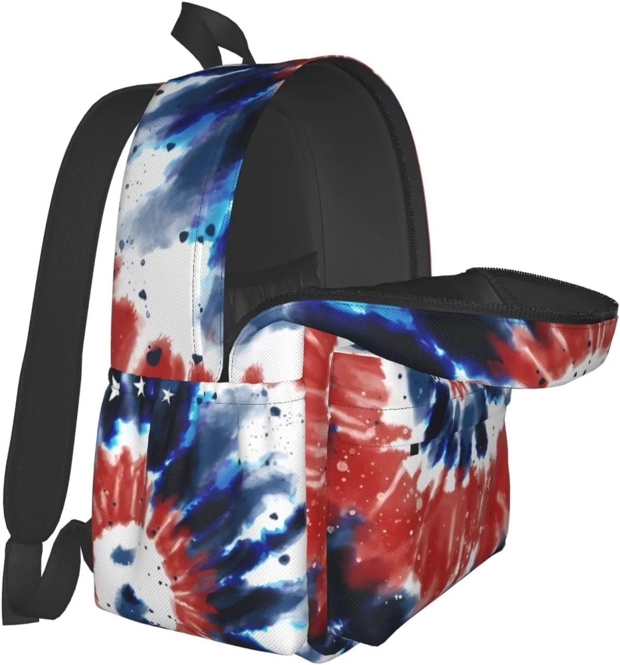 Tie Dye American Flag 4th of July Backpacks 15 Inch Laptop Backpack Multipurpose Double Shoulder Bag for Men Women Gifts
