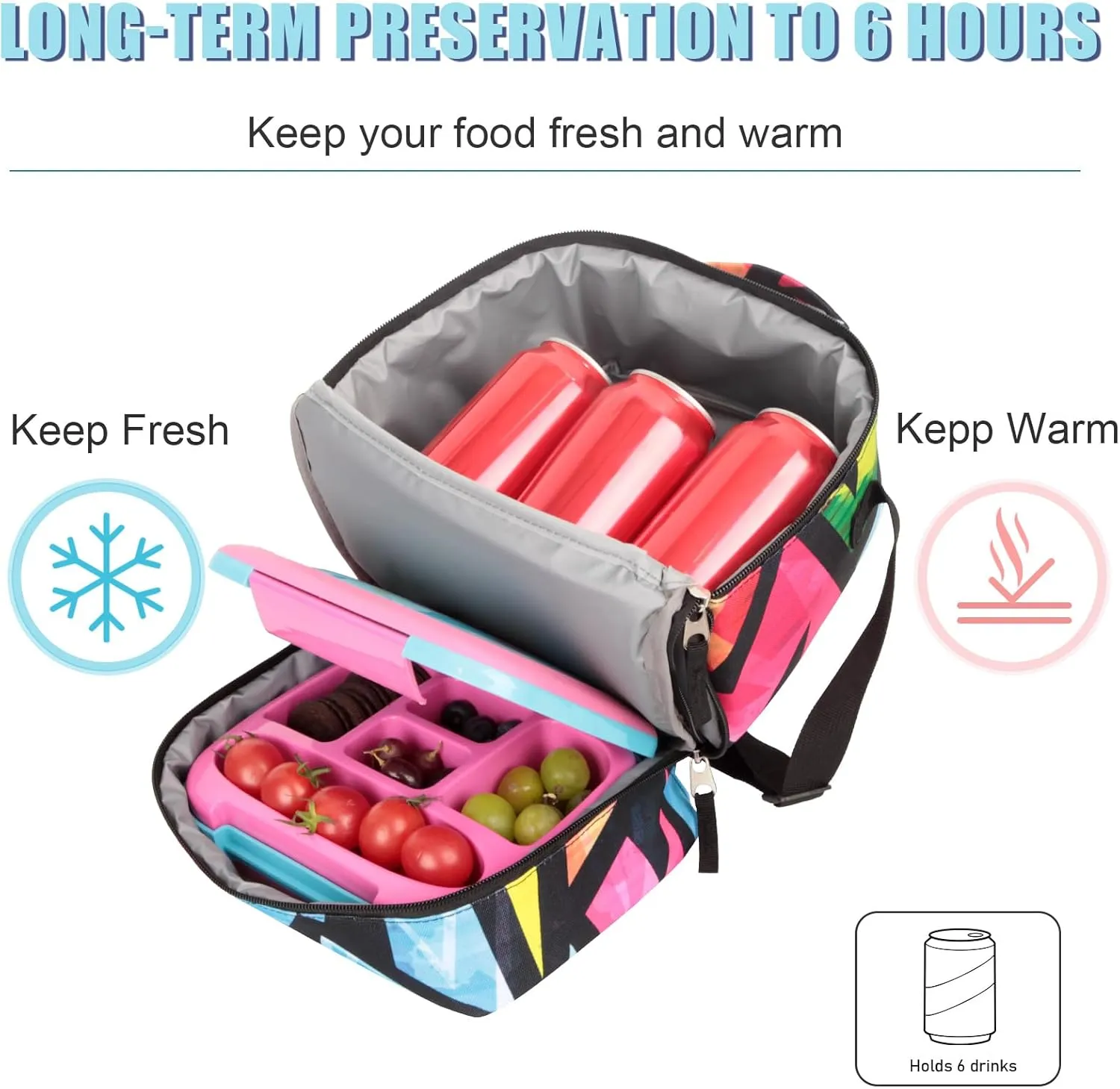 Tilami Rolling Backpack & Lunch bag for Kids 19 Inch Wheeled Bookbag for Boys & Girls for School & Travel,Colorful blue
