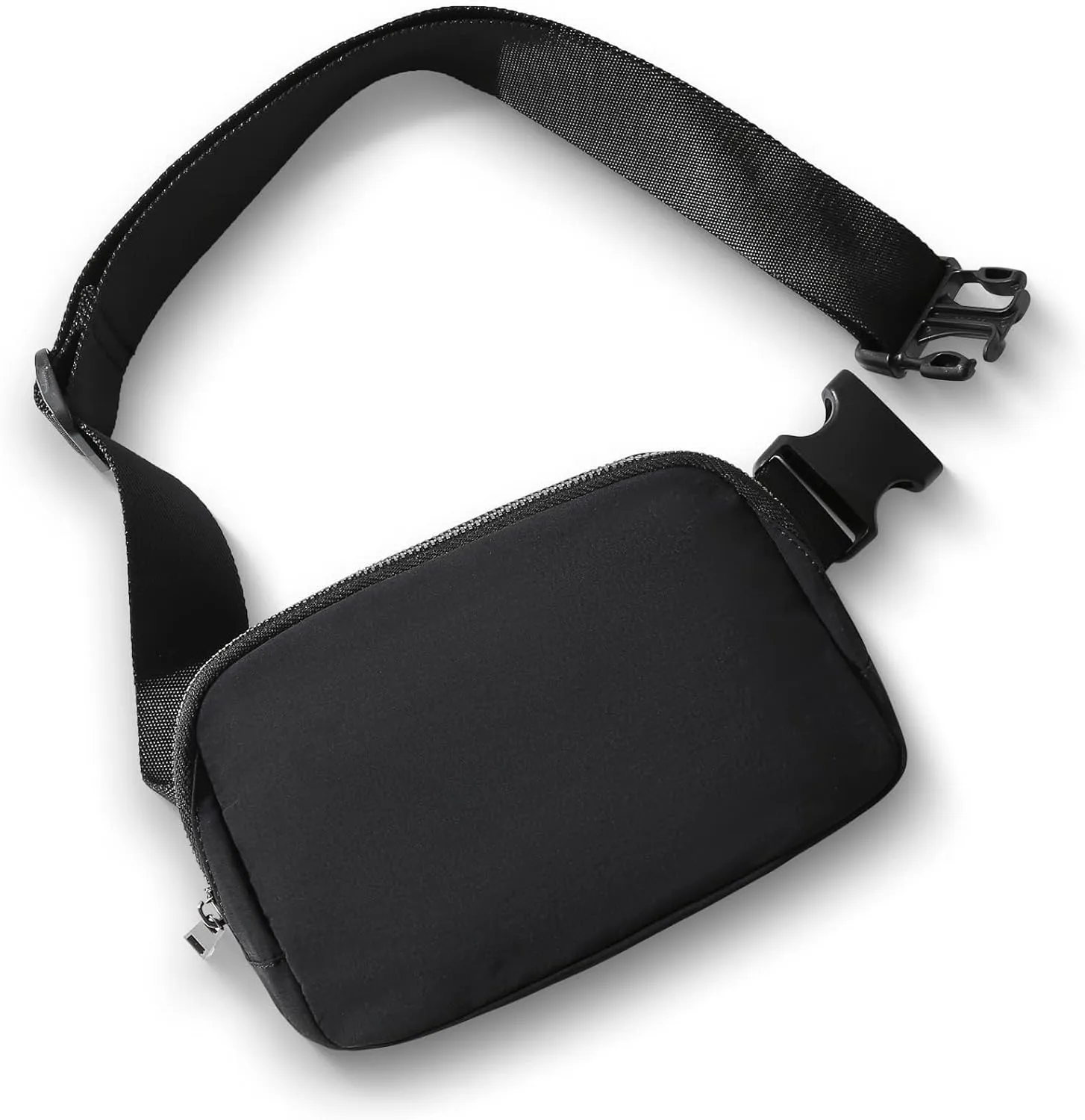 TOBVZOO Unisex Mini Fashion Waist Packs, Water Resistant, Adjustable Strap, 1 Main Compartment, 3 Mesh Slots, 1 Back Zipper Pocket, Black