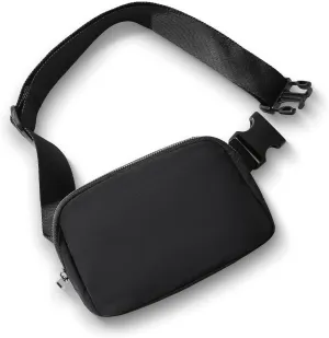 TOBVZOO Unisex Mini Fashion Waist Packs, Water Resistant, Adjustable Strap, 1 Main Compartment, 3 Mesh Slots, 1 Back Zipper Pocket, Black