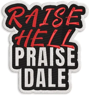 TODOLIA (2Pcs-3 in) Raise Hell Praise Dale Embroidered Patch, Funny Racer Gift, Racing Patches for Racer Uniform, Speed Racing Decor Accessories, Racing Car Iron-on Patches for Bags, Clothes