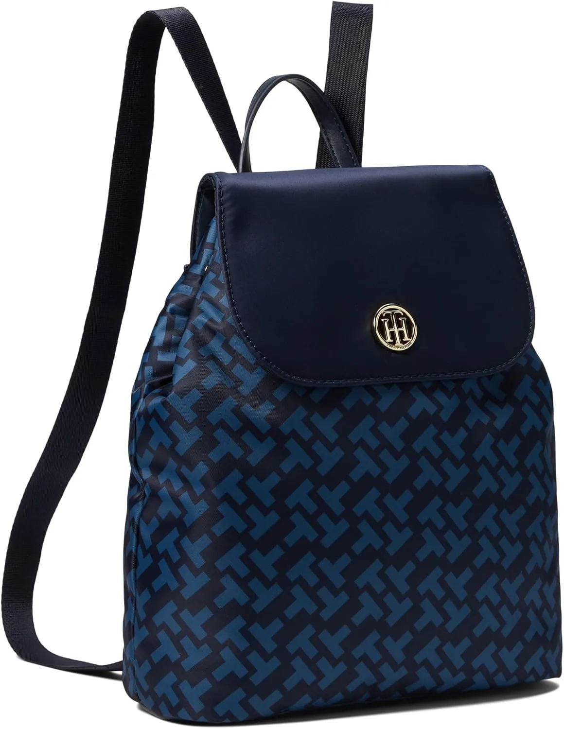 Tommy Hilfiger Nina II Flap Backpack Bias Printed Smooth Nylon Tommy Navy Tonal One Size
