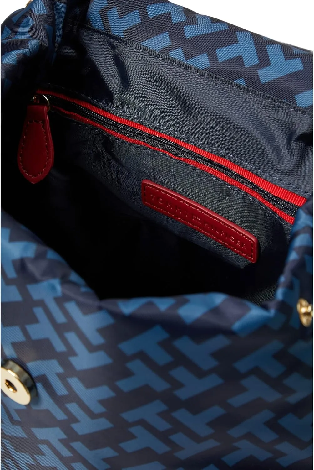 Tommy Hilfiger Nina II Flap Backpack Bias Printed Smooth Nylon Tommy Navy Tonal One Size