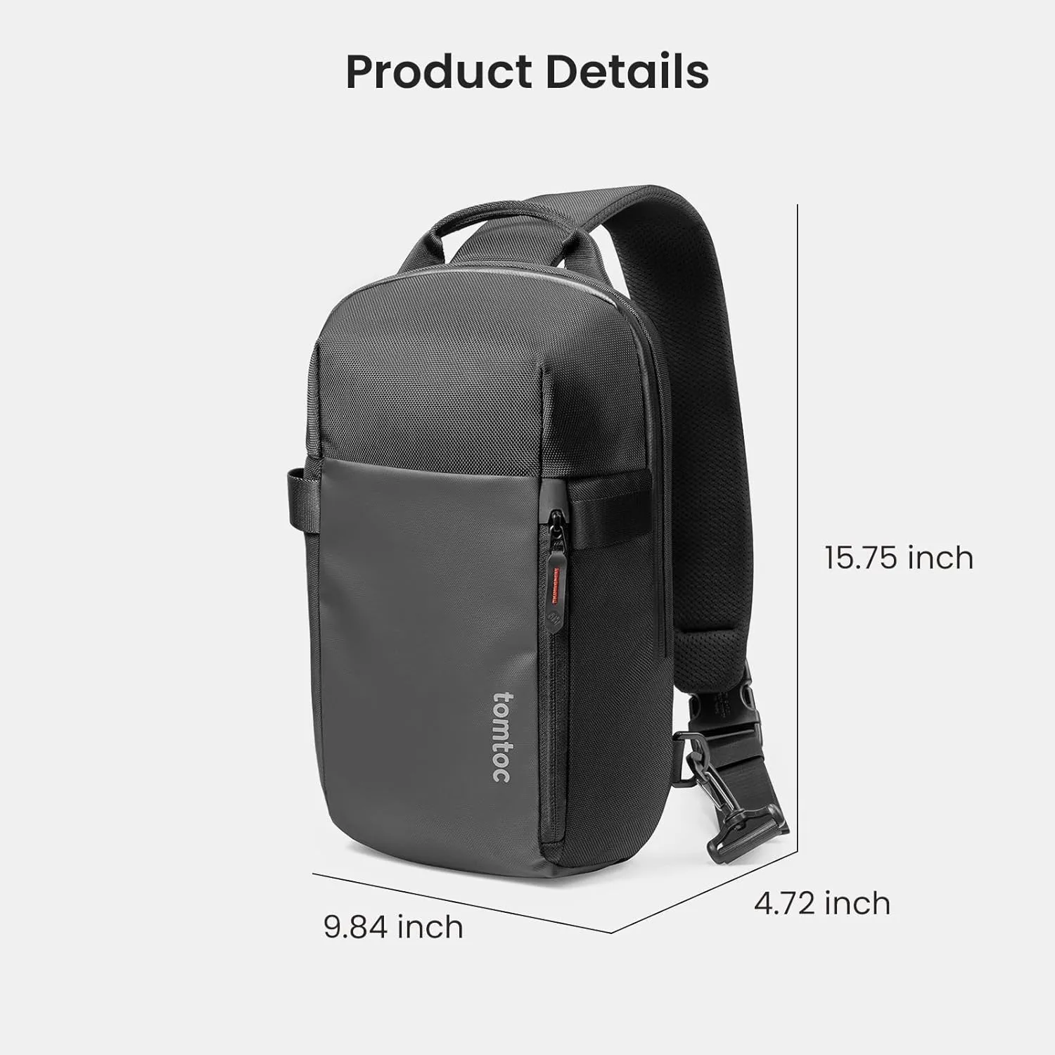 tomtoc Sling Bag Crossbody Backpack EDC Daypack for Men Women Minimalist Chest Shoulder bag for 2024 New 14" MacBook Pro, 13" MacBook Air, 11" iPad Air, Daily Use, Work, Travel - S Size