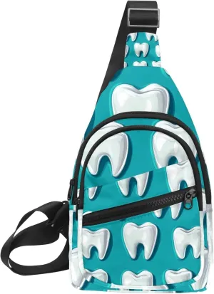 Tooth Crossbody Sling Backpack Sling Bag Travel Hiking Chest Bag Daypack
