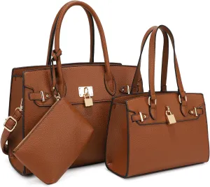 Top Handle Bag For Women, Crossbody Designer Satchels, Adjustable Strap With Wallet For Ladies 3pcs