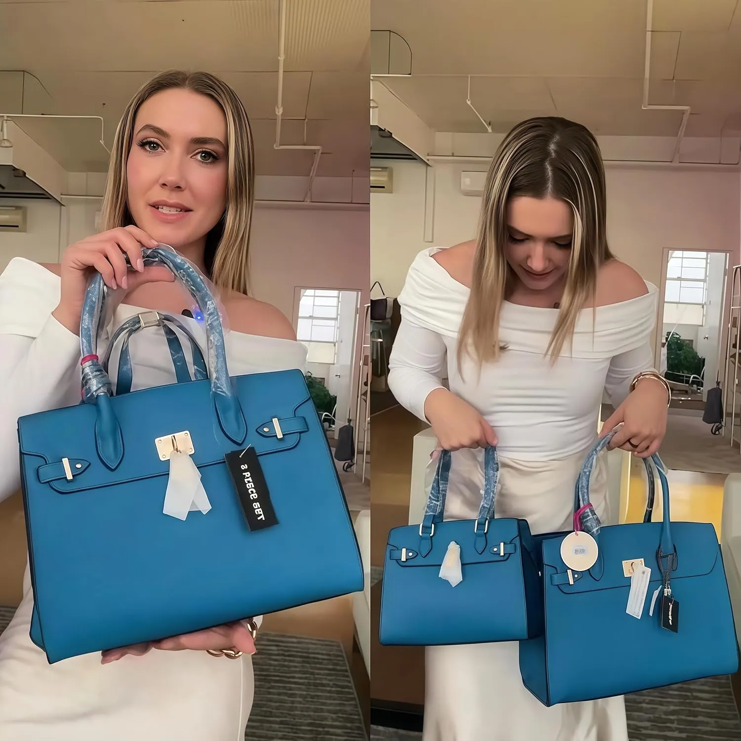 Top Handle Bag For Women, Crossbody Designer Satchels, Adjustable Strap With Wallet For Ladies 3pcs