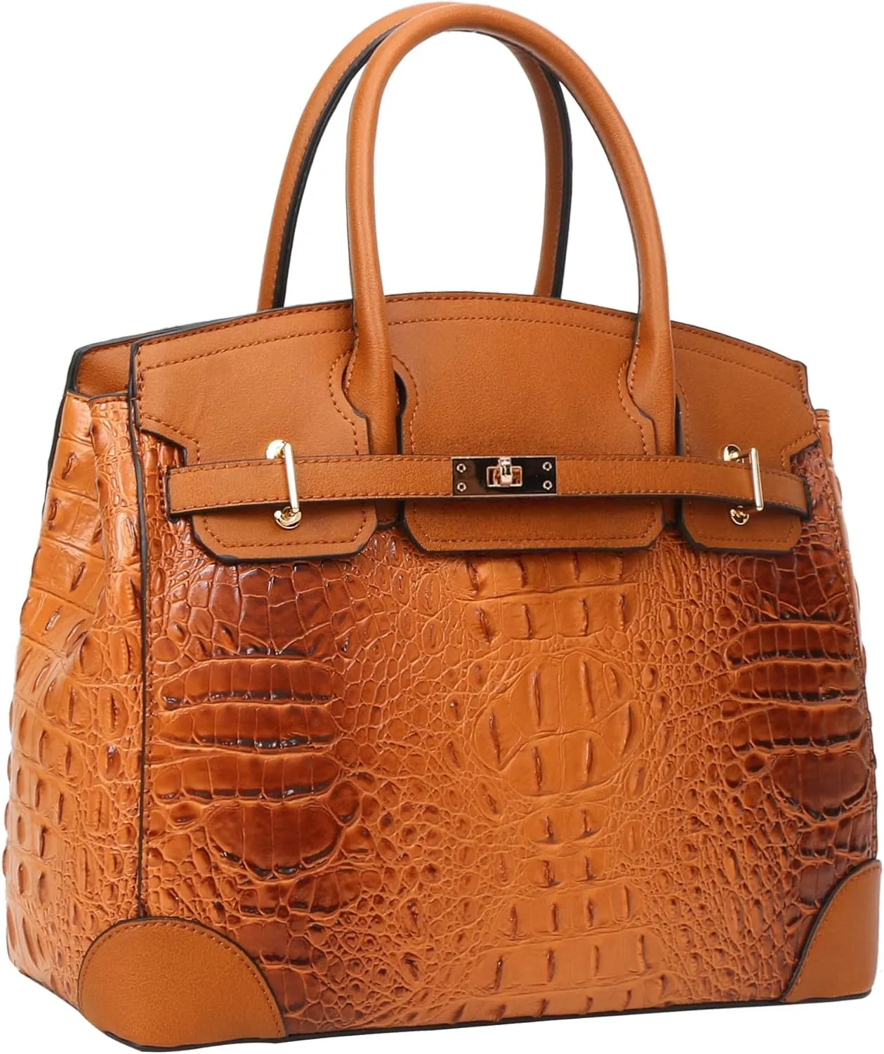 Top Handle Bag For Women, Vegan Leather Crossbody Designer Satchels, Adjustable Strap With Wallet For Ladies 2pcs