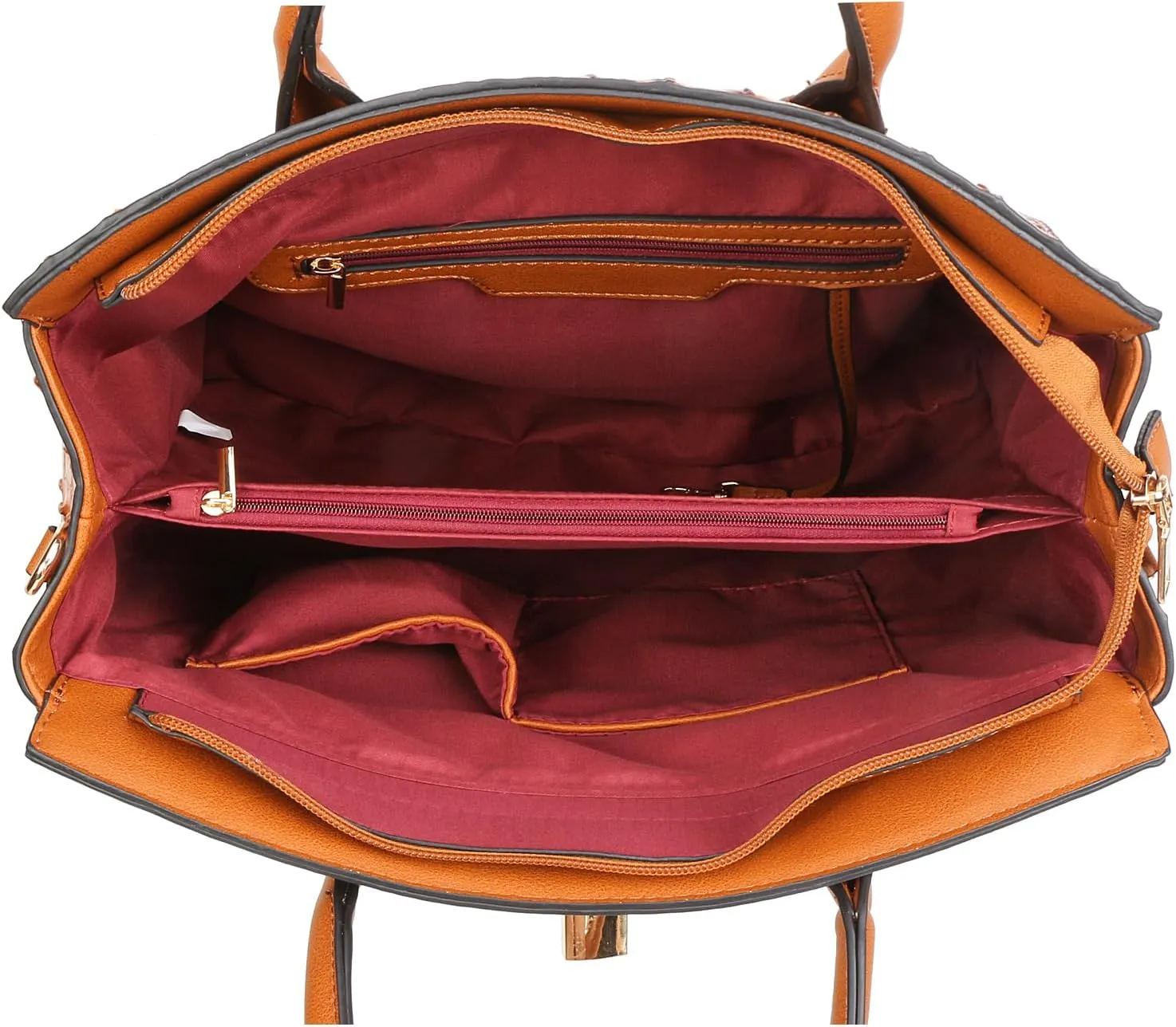 Top Handle Bag For Women, Vegan Leather Crossbody Designer Satchels, Adjustable Strap With Wallet For Ladies 2pcs