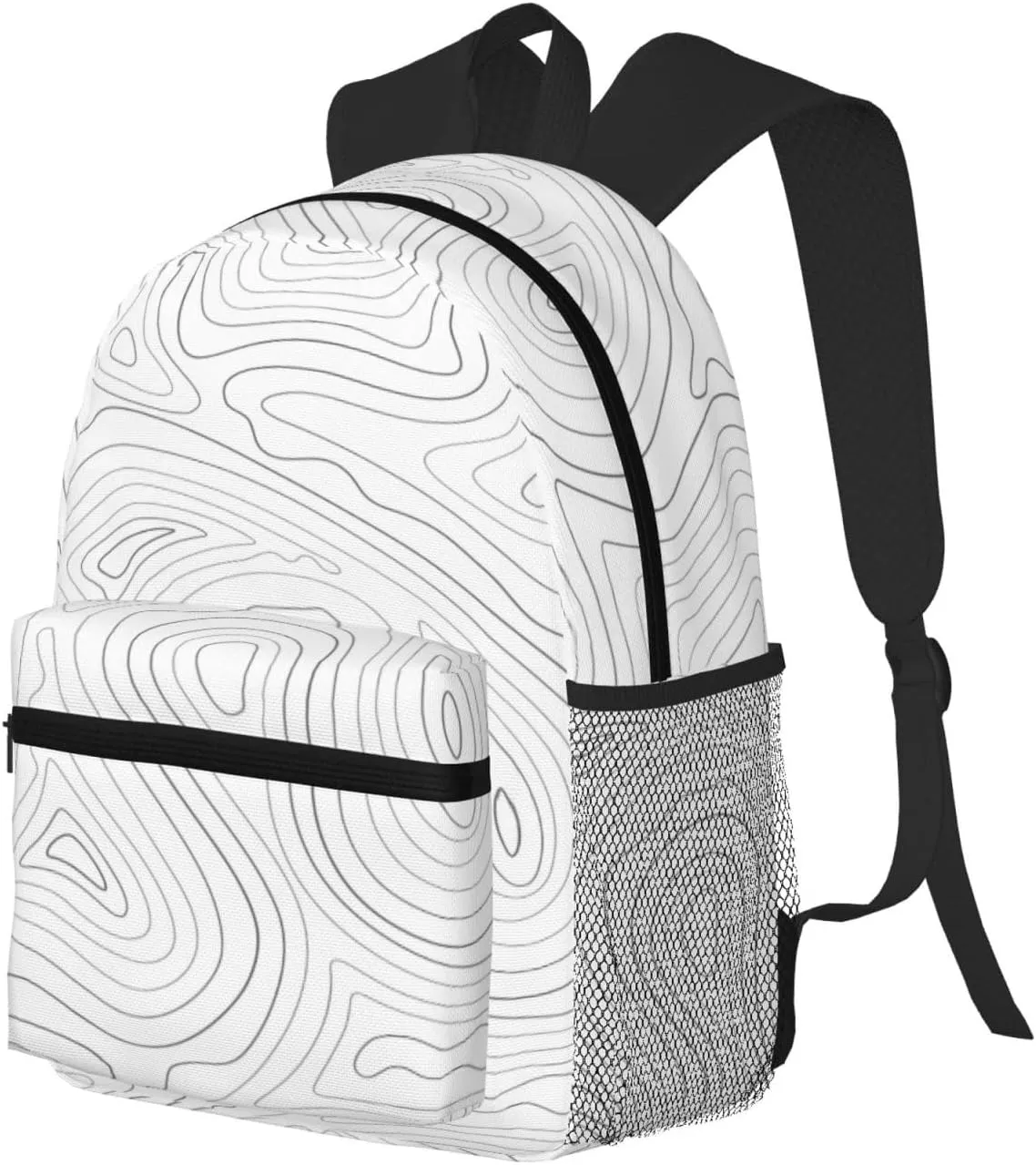 Topographic Contour Map Backpack, Travel Laptop Backpack Computer Bag Rucksack for Men Women Business Work Fits 15.6 Inch Notebook